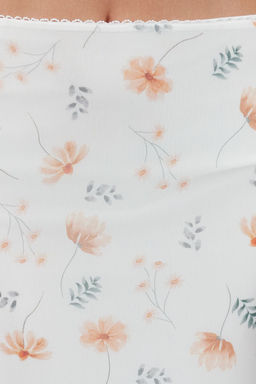 TRENDYOLMILLA Siyah Bel Detayl? Bask?l? Esnek Tul Maxi Orme Etek TWOAW24ET00124  фото 12