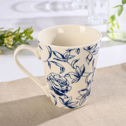 Кружка фарфоровая Доляна Розалия, 300 мл, цвет белый  фото 3