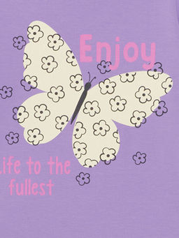 Bisiklet Yaka Uzun Kollu Bask?l? K?z Bebek Ti??rt - Waikiki фото 2