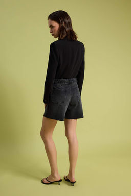 Ac?k Mavi More Sustainable %100 Pamuk Yuksek Bel Denim City Sort TWOSS26SR00096 - Trendyolmilla фото 12