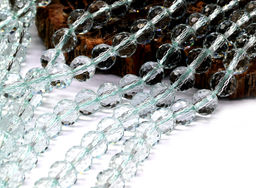 Граненые бусины из циркона шарик 8мм цв.хрусталь, 40см, 54 бусины Радуга камня