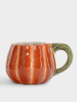 Кружка, 440 мл, керамика D, оранжево-зеленая, Тыква с листом, Bright pumpkin - Anna lafarg фото 4