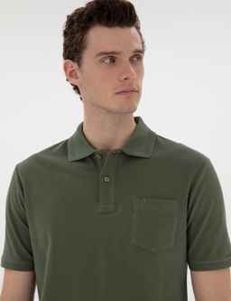 Haki Regular Fit K_vr_lmaz Polo Yaka Basic Ti__rt