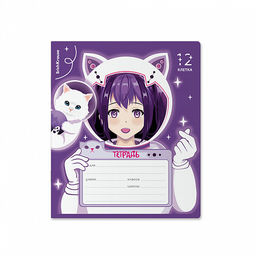 Цена за 10 шт. Тетрадь школьная ученическая ErichKrause Space Anime, 12 листов, клетка, выборочный УФ-лак c глиттером (в плёнке по 10 шт.)_MIX-PACK фото 6