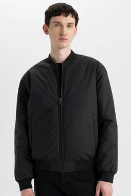 Su Itici Bomber Mont Ceket Slim Fit Dar Kesim Kolej Yaka Fermuarl? Cepli Astarl? Mevsimlik Hafif