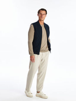 Standart Kal?p Dik Yaka Erkek Triko Yelek