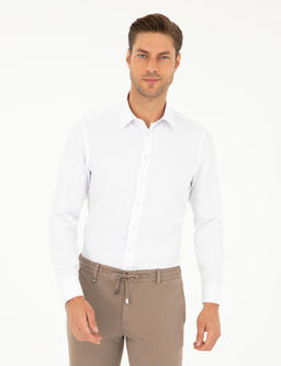 Beyaz Slim Fit Arm_rl_ Uzun Kollu G_mlek