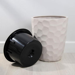 Кашпо для цветов со вставкой «Мозаика», 19.5 л (9 л), цвет кремовый