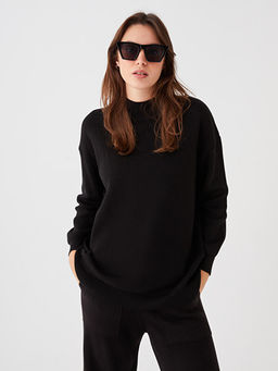 Yar?m Bal?k?? Yaka Kad?n Triko Kazak