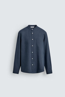 CAMISA RELAXED FIT LINO - ALGOD?N / Azul profundo - Zara фото 6