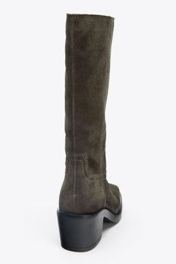 SPLIT SUEDE CONTRAST STITCH BOOTS - Zara фото 5