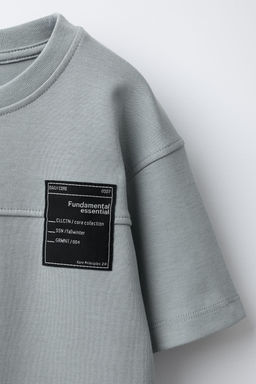 LABEL INTERLOCK T-SHIRT AND BERMUDA SHORTS SET - Zara фото 6