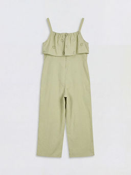 Keten Kar???ml? Fisto Detayl? K?z ?ocuk Salopet