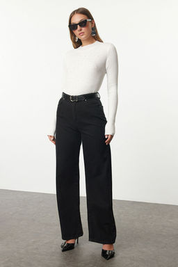 Ekru Bal?kc? Yaka Tas Detayl? Triko Kazak TWOAW25KZ00202 - Trendyolmilla фото 2