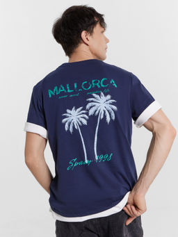 Футболка мужская синяя с принтом Mallorca - Mark formelle фото 6