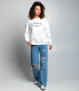 Свитшот #КТ1709, белый