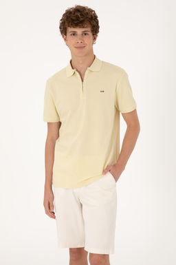 Erkek Regular Fit Fermuarl_ A__k Haki Ti__rt Sepette S_rpriz _ndirim