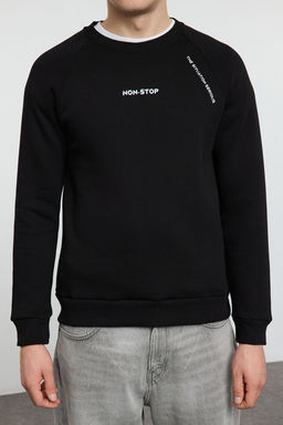 TRENDYOL MAN Siyah Regular/Normal Kesim Reglan Kollu Yaz? Bask?l? Sweatshirt TMNAW22SW0726 - Trendyolmilla фото 7