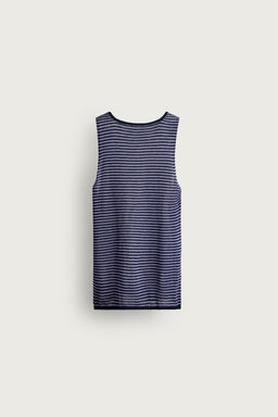 CAMISETA TANK PUNTO JACQUARD RAYAS / Lila - Zara фото 8