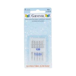 Иглы для быт. шв. машин Gamma NU №120 универсальные 5 шт в блистере №120