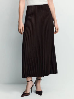 Плиссированная юбка из искусственной замши / Zarina  фото 3