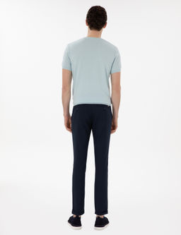 Lacivert Slim Fit Kanvas Pantolon