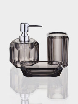 Набор для ванной «Блэк», 3 предмета, дозатор, стакан, мыльница