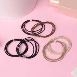 Цена за 12 шт. Резинка для волос «Салли», сердце, 5 см, МИКС