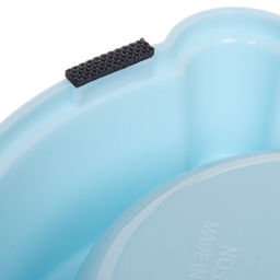 Цена за 2 шт. Миска пластиковая с металлической чашкой "Колор-Лягушка" 20*5см цвет нежно-голубой/250мл