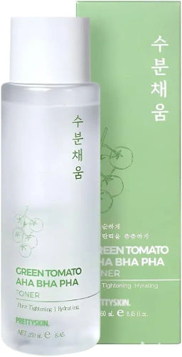 Green Tomato Aha Bha Pha Toner - Тонер для сухой кожи лица омолаживающий с экстрактом зеленых томатов, 250 мл