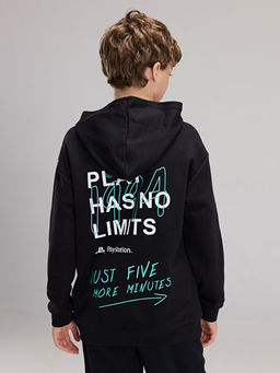 Kap??onlu PlayStation Bask?l? Erkek ?ocuk Sweatshirt