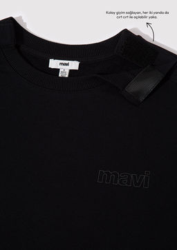 Mavi Logo Bask?l? Siyah Kad?n Sweatshirt  фото 4