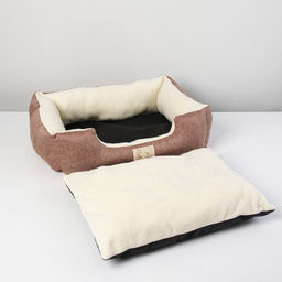 Лежанка для кошек и собак коричневая, 45х35х11 см - Пушистое счастье фото 3