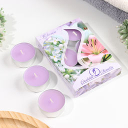 Цена за 2 шт. Набор свечей ароматических чайных «Цветы», 3.8×1.6 см, 3.5 ч, 12 г, 6 шт.