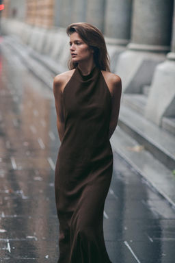 FLOWING HALTER DRESS - Zara фото 17