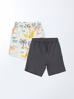 Beli Lastikli Bask?l? Erkek ?ocuk ?ort 2li