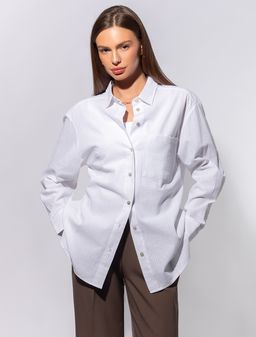 VILATTE / Блузка из 100% хлопка с разрезами по бокам