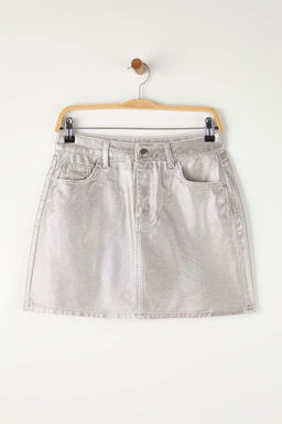Gumus Kaplama Mini Denim Etek TWOAW26ET00078
