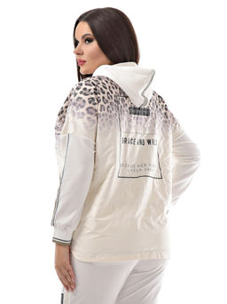 Толстовка из футера комбинированного с принтованной плащевой тканью - А+б коллекция фото 23