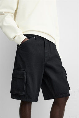 DENIM CARGO BERMUDA SHORTS - Zara фото 15