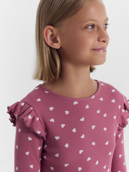 Платье для девочек в розовом оттенке с белыми сердечками - Mark formelle фото 5