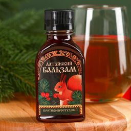 Подарочный набор новогодний «Долголетия», чай травяной 20 г, безалкогольный бальзам 100 мл.