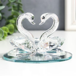Фигурка стекло «Лебеди со стразой», 11×7×7 см
