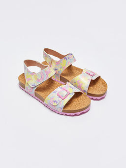 Bask?l? C?rt C?rtl? K?z ?ocuk Sandalet