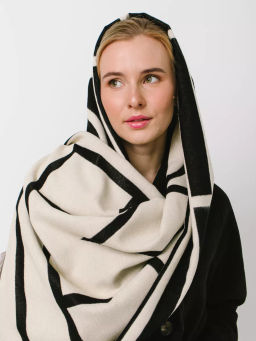 В составе шерсть и кашемир! теплый двусторонний палантин - Tantino фото 23