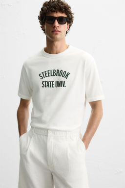 RIBBED SLOGAN T-SHIRT - Zara фото 5