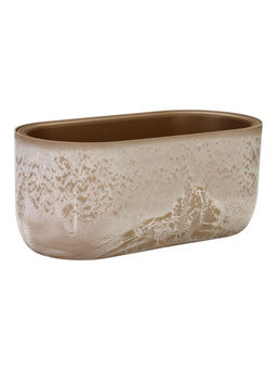 Кашпо для цветов «Микрит», 6 л, 38×18×16.2 см, пластиковое, со вставкой, бежевое