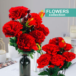 Букет Aopen гвоздики 7 бутонов с ягодами 55 см