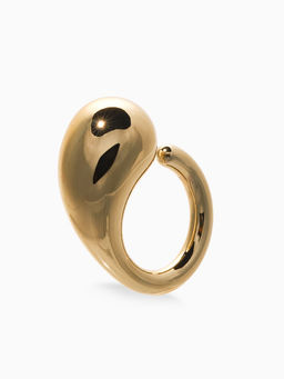 Кольцо крупное «Капля Бо», размер 17, пластик, цвет золото