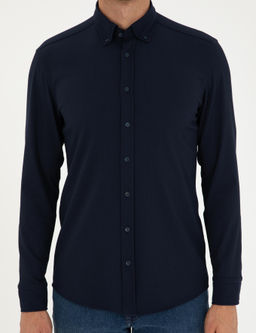 Lacivert Slim Fit Uzun Kollu G_mlek - Pierre cardin фото 5
